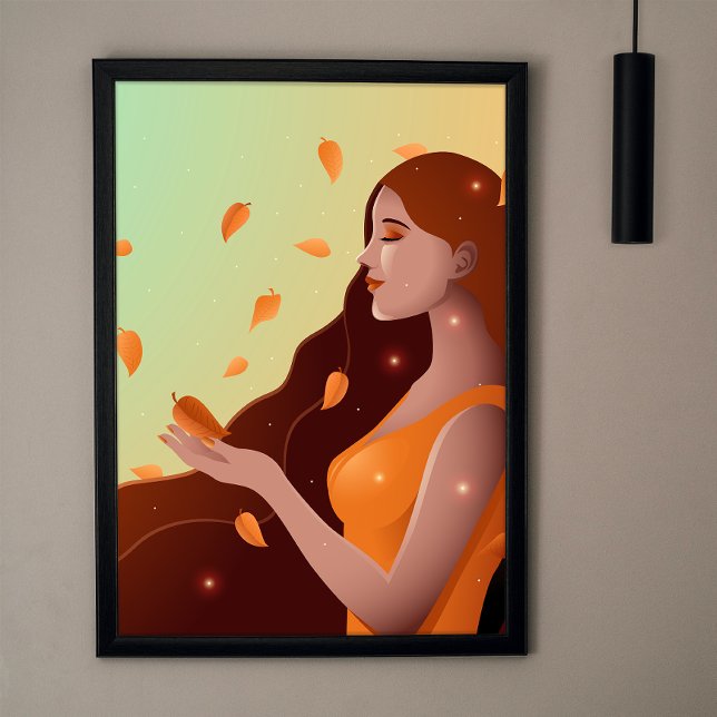 Poster Linda Mulher como Representação do outono (Criador carregado)