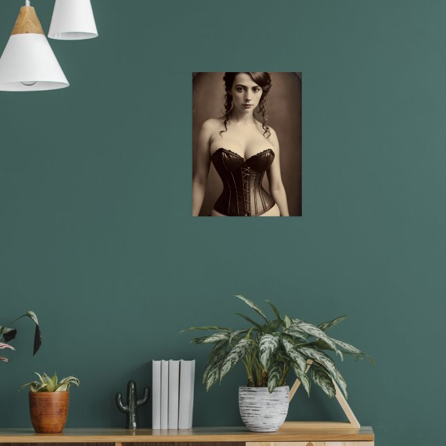 Poster Linda mulher vitoriana do Corset (Sala de Estar 1)