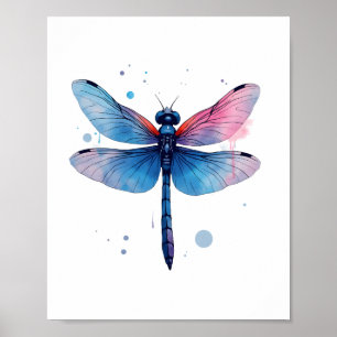 Poster Linda Natureza Colorida Padrão Gráfico Dragonfl