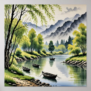 Poster Linda paisagem chinesa