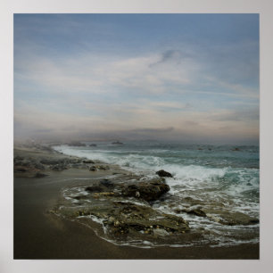 Poster Linda paisagem com mar e céu dramático