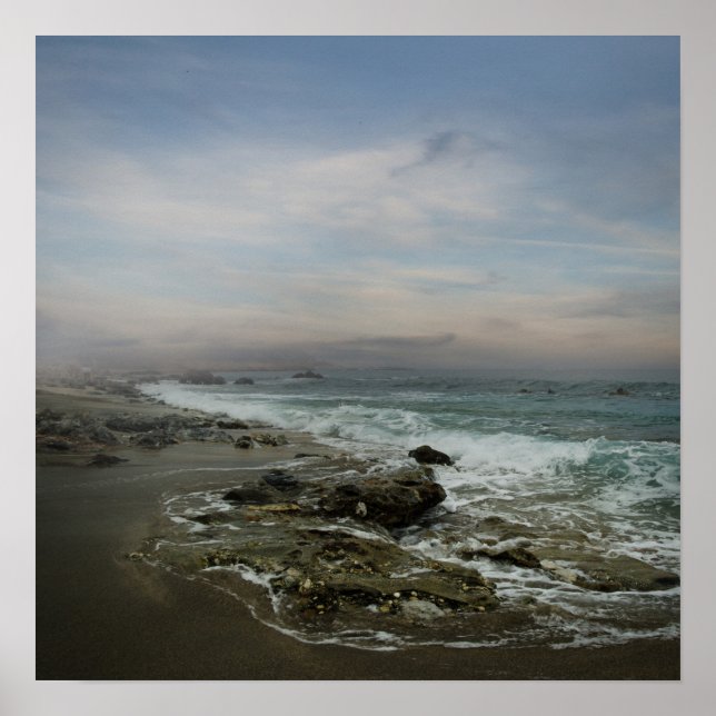 Poster Linda paisagem com mar e céu dramático (Frente)