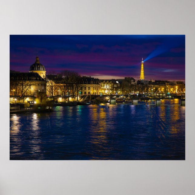 Poster Linda Paris, França, Noite, Skyline (Frente)