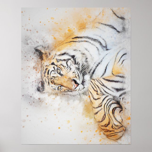 Poster Linda pintura Bengala Tiger (Frente)