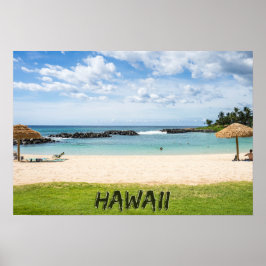 Poster Linda praia havaiana | Sun Sand & Green Paradise
