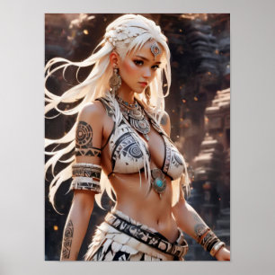 Poster Linda princesa tribal loira