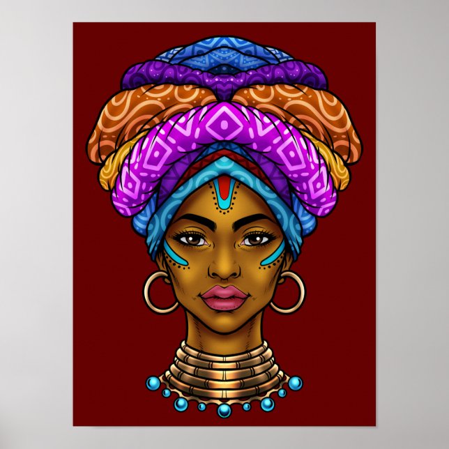 Poster Linda Rainha Africana (Frente)