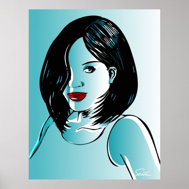 Pôster Linda Senhora Azul (Frente)