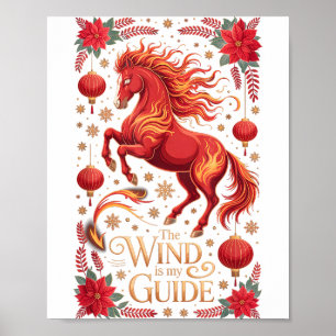 Poster Linda Senhora Cavalo 2026 Vento Meu Guia Zodíaco C