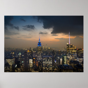 Poster Linda Skyline da Noite de Nova York