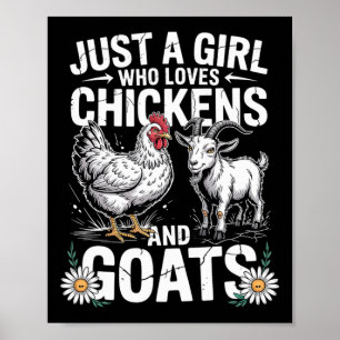 Poster Linda Só Uma Garota Que Ama Frango E Caprinos Avic