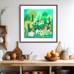 Poster Linda Vila do Campo Verde Arte Doce Colorida<br><div class="desc">Adicione seu próprio texto, se quiser! Selecione o tamanho do impressão usando o menu suspenso acima e você pode clicar no botão "editar design" para personalizar o trabalho de arte para ajustado de qualquer tamanho de papel. Adquira um poster simples ou uma versão totalmente enquadrada e compatível! Obrigado por comprar...</div>