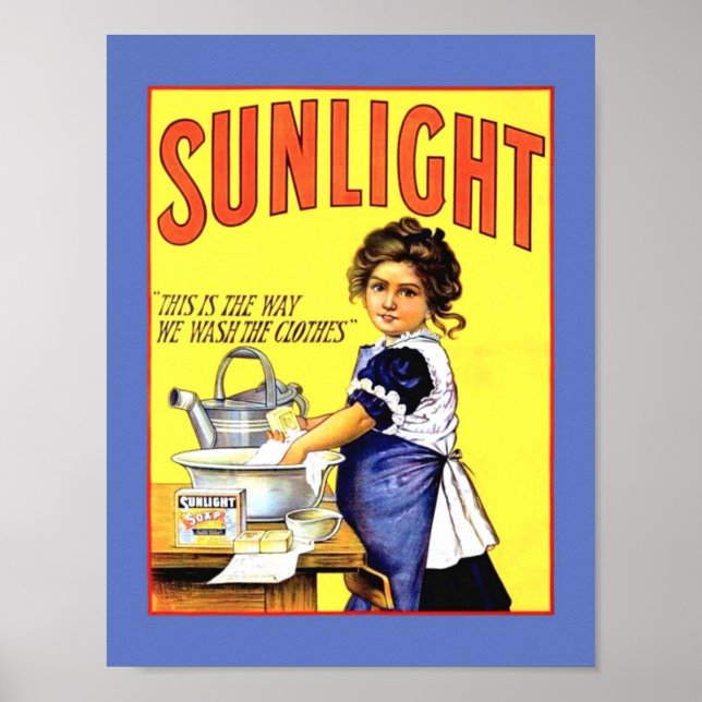 Poster Linda Vintage 1889 Sunlight Laundry Soap Girl (Frente)