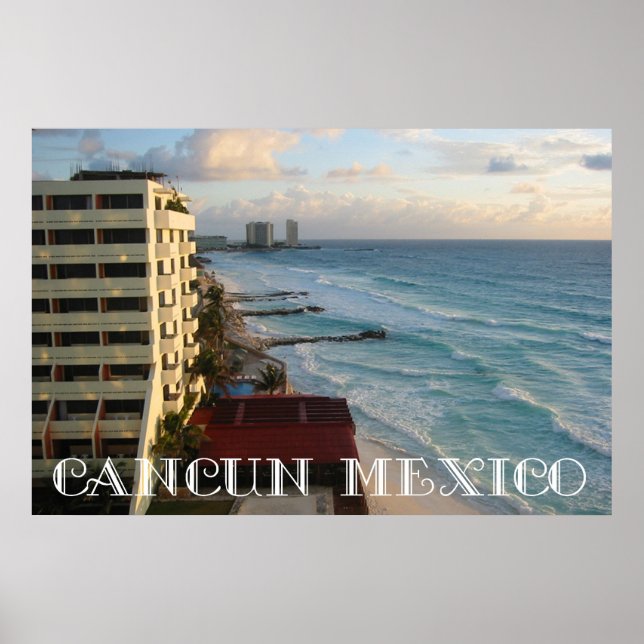 Poster Linda Vista do Oceano de Cancún (Frente)