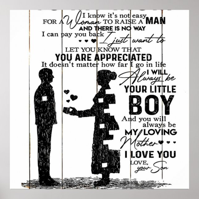 Poster Lindas Citações À Minha Mãe, À Minha Carta Mãe, (Frente)