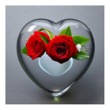 Lindas flores em um copo de coração moldado por am