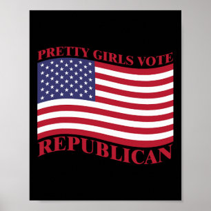 Poster Lindas Garotas Votam No Republicano Bandeira Dos E