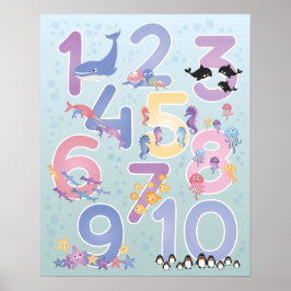 Poster Lindas ilustrações de animais marinhos Número 10