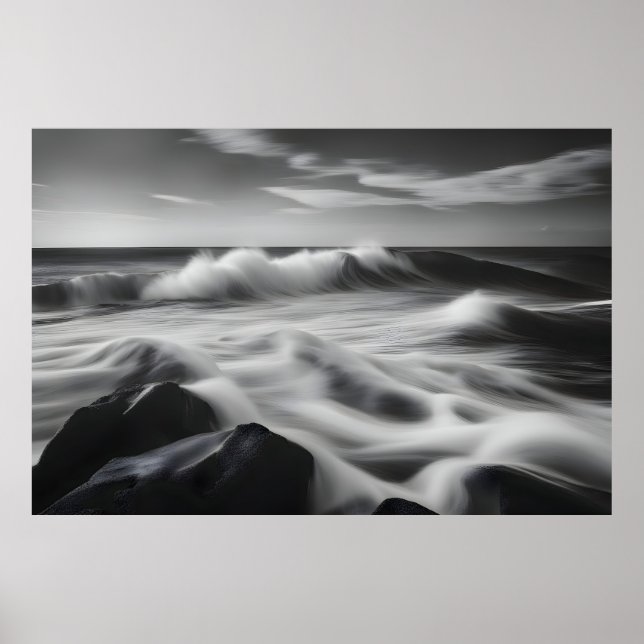 Poster Lindas ondas do mar (Frente)