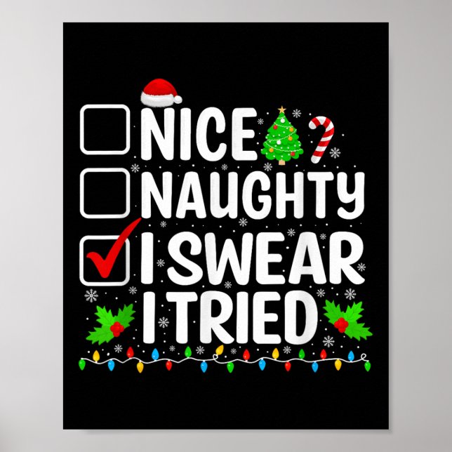 Poster Lindas Travessas Juro Que Tentei Pijamas De Natal (Frente)