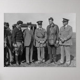 Pôster Lindbergh e Wright na fotografia do campo de