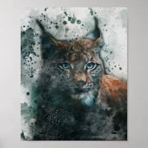 Poster lindíssima pintura estética a aquarela de gato lin