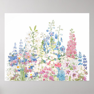 Poster lindíssima tinta secreta do jardim e aquarela