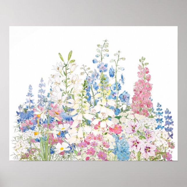 Poster lindíssima tinta secreta do jardim e aquarela (Frente)