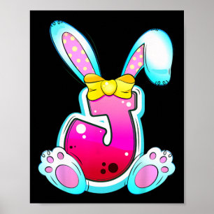 Poster Lindo Arco Coquette de Páscoa Colorido Letra J Ini