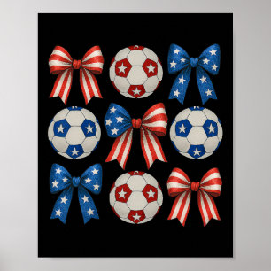 Poster Lindo Arco de Coquete de Menina de Futebol Retrô p