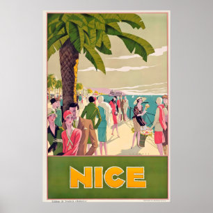 Poster Lindo Cartaz de Viagem Antigo da Côte d'Azur Franç
