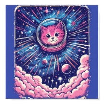 Lindo Cartaz do Gato Meowstranauta – Arte de Pared