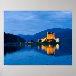 Poster Lindo Castelo Eileen Donan no Dornie Ocidental