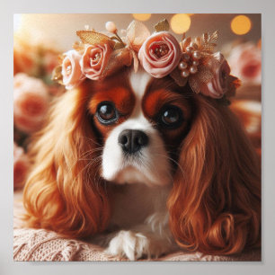 Poster lindo Cavalier King Charles Spaniel