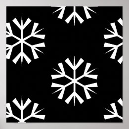 Poster lindo desenho de padrão de FLoco de neve |