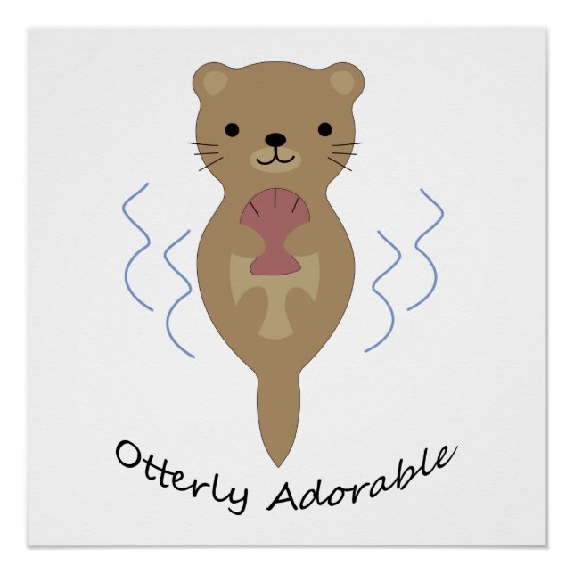 Pôster Lindo e Engraçado Otter Adorável (Frente)