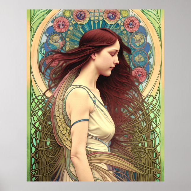 Poster Lindo estilo Art Nouveau (Frente)