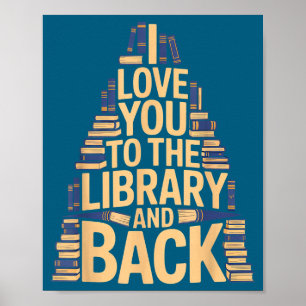 Poster Lindo eu amo você biblioteca de volta citação engr