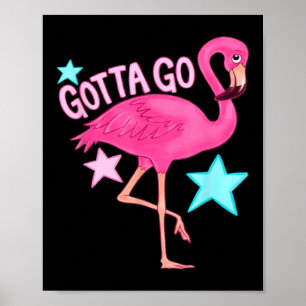 Poster Lindo Flamingo Engraçado Feminino Verão Praia Tem 