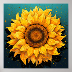 Poster Lindo Florista 3D Amante de Jardim Girassol