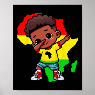 Poster Lindo Garoto Dabbing Mês da História Negra Criança