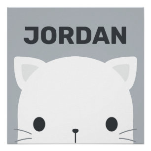 Pôster Lindo Gatinho com Poster de Nome Personalizado