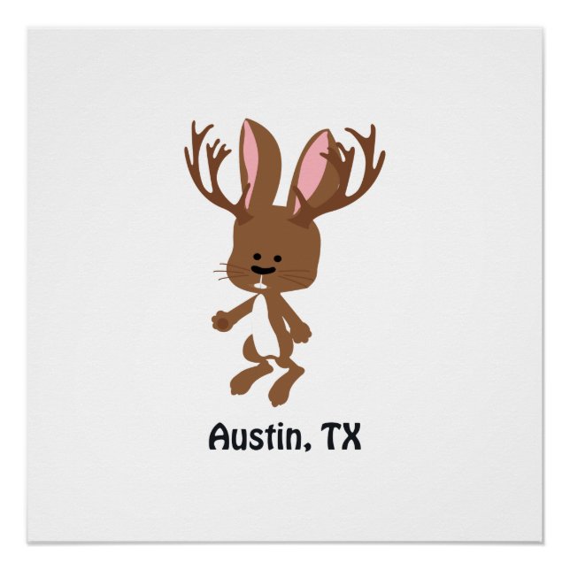 Pôster Lindo Jackalope - Austin, Texas (Frente)