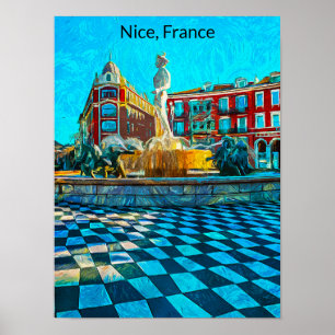 Poster Lindo Local França Place Massena Óleo Sobre Tela