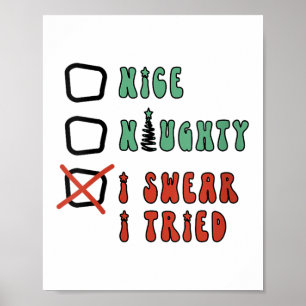 Poster Lindo Malvado Juro Que Tentei Divertido Natal Veri