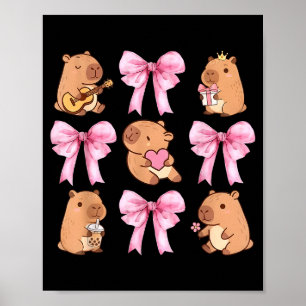 Poster Lindo Nk Coquette Laço Kawaii Amante de Capivara