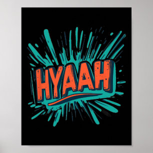Poster Lindo Traje Hyaah Para Homem e Mulher de Karatê