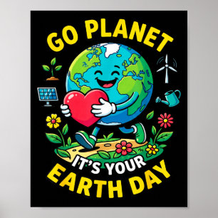 Poster Lindo vá planeta terra dia do coração 2026 naturez