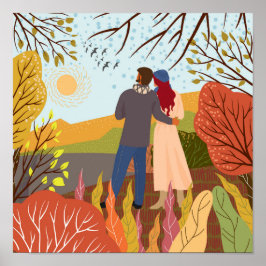 Poster Lindos amantes de outono