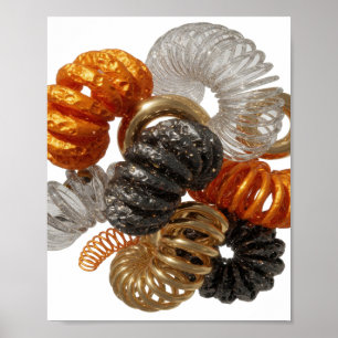 Poster Lindos Elos de Cabelo PRATA LARANJA E OURO Impress
